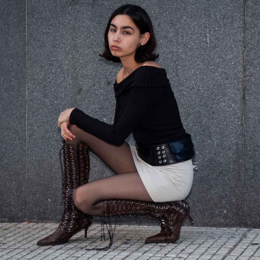Corset boots elastic laces