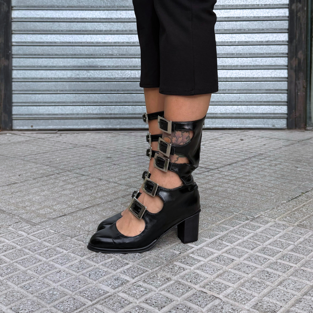Alexa Buckled Mary Jane Heels