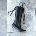 Corset boots lace-up